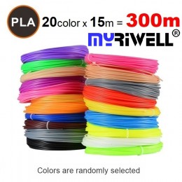 Набір пластика PLA для 3D ручок 300 метрів (20 кольорів по 15 метрів)