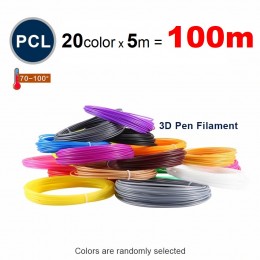 Набор пластика PCL для 3D ручек 100 метров (20 цветов по 5 метров)