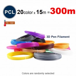 Набір пластика PCL для 3D ручок 300 метрів (20 кольорів по 15 метрів)